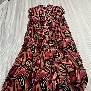 Ninety Red and Gold Swirl Dress